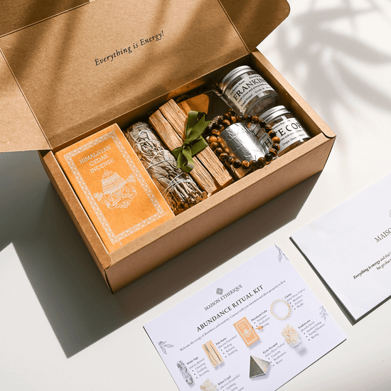 An open box of Abundance Ritual Kit