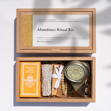 open and closed box of abundance ritual kit