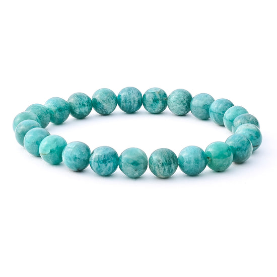 Amazonite Bracelet on a White Background