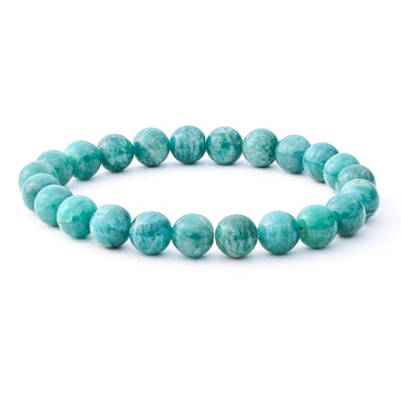 Amazonite Bracelet on a White Background