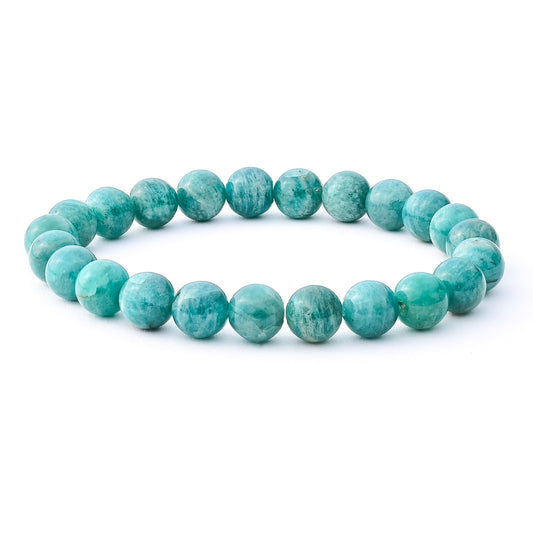 Amazonite Bracelet on a White Background