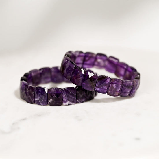 2 Amethyst Faceted Bracelet