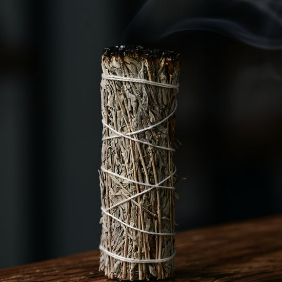 Burning shot of Blue sage