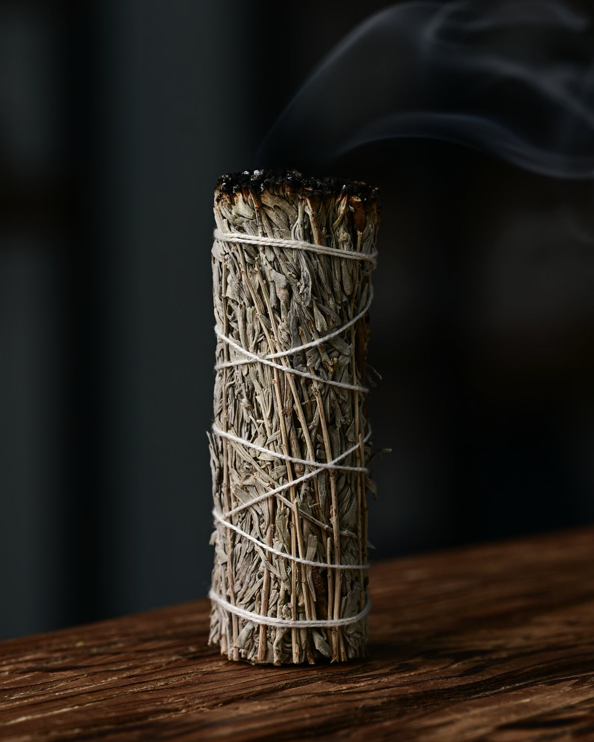Burning shot of Blue sage