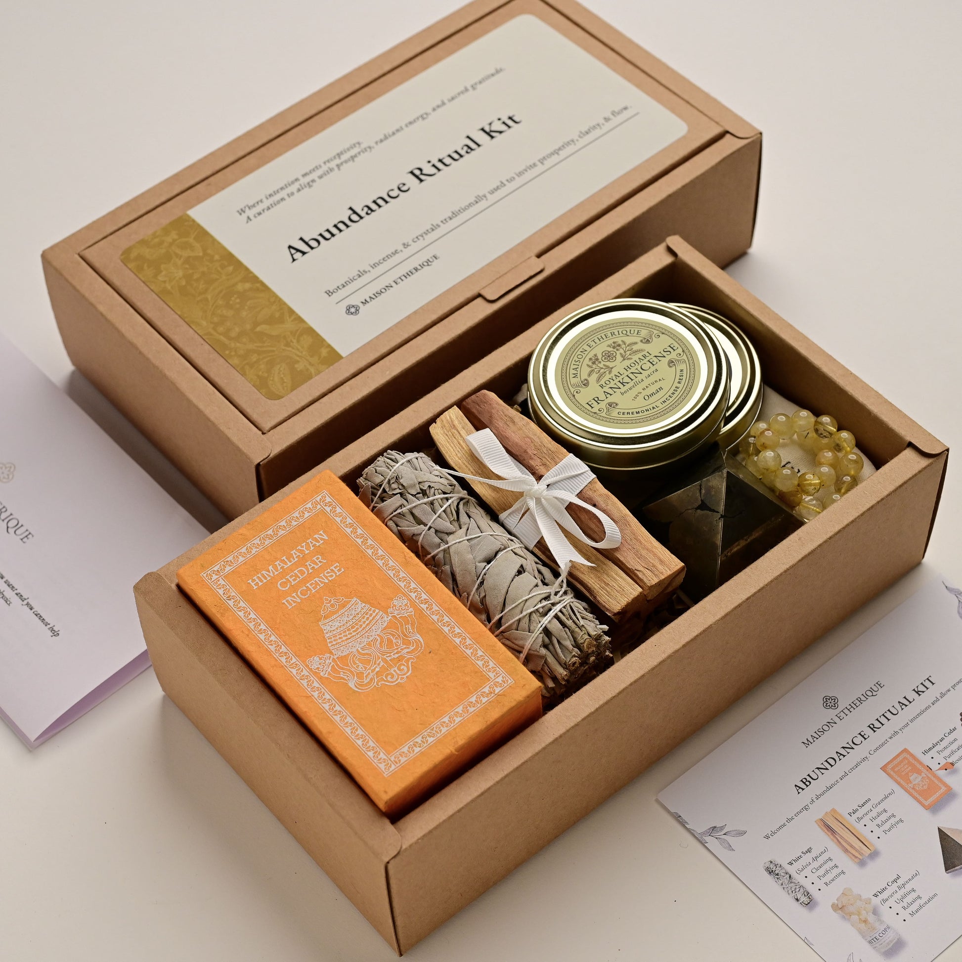 Contents of Abundance Ritual Kit by Maison Etherique 