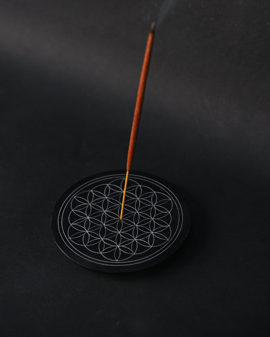 Incense Stick Holder - Flower of Life (Black)