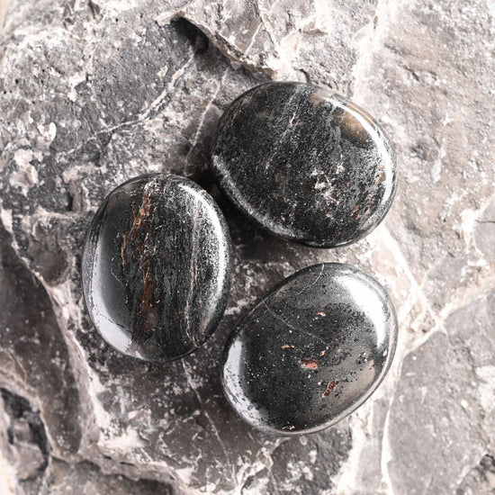 3 Hematite Palm Stones 