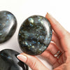 Labradorite Palm Stone Grade AAA.