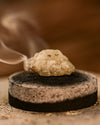 Macro melting shot of White copal