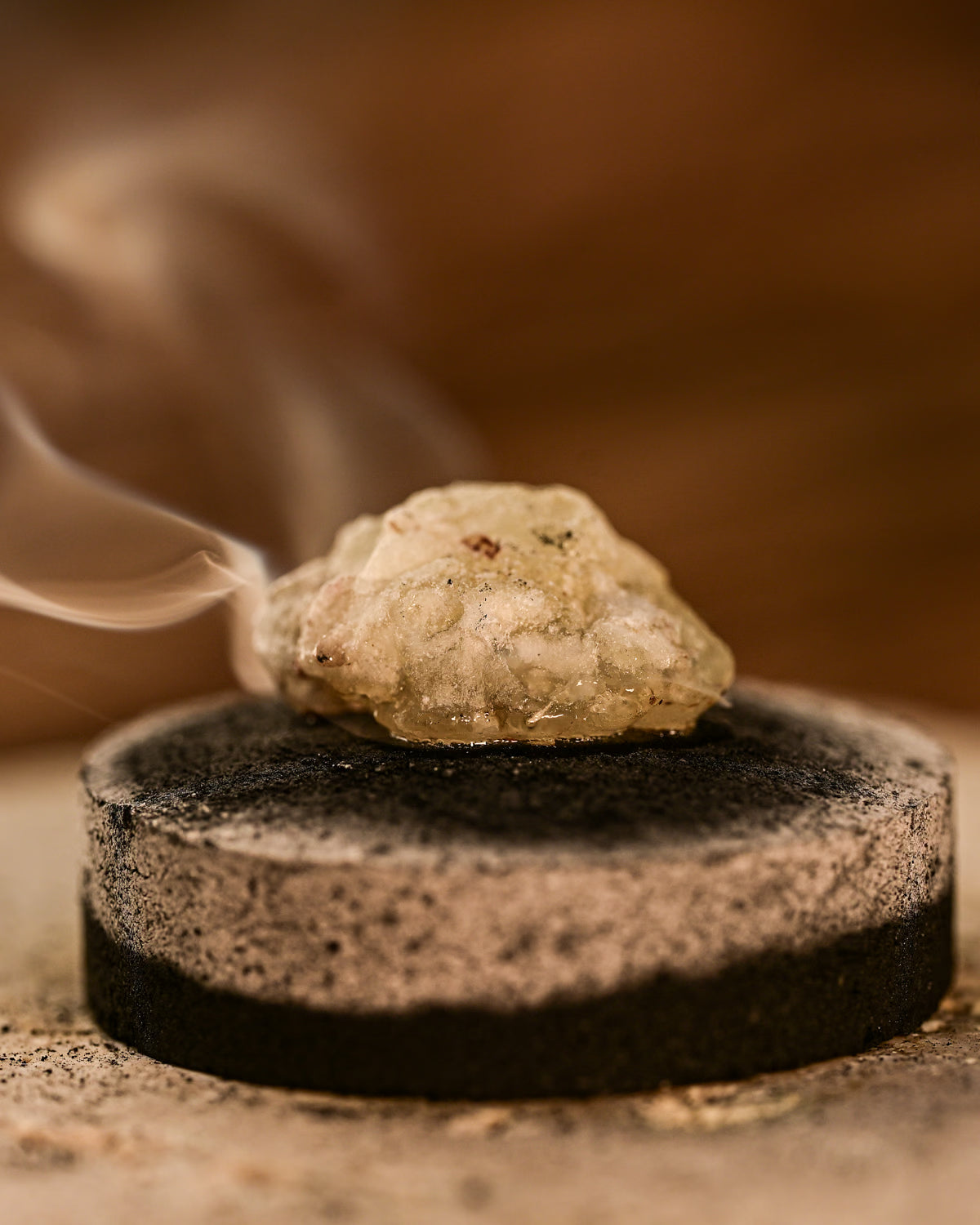 Macro melting shot of White copal
