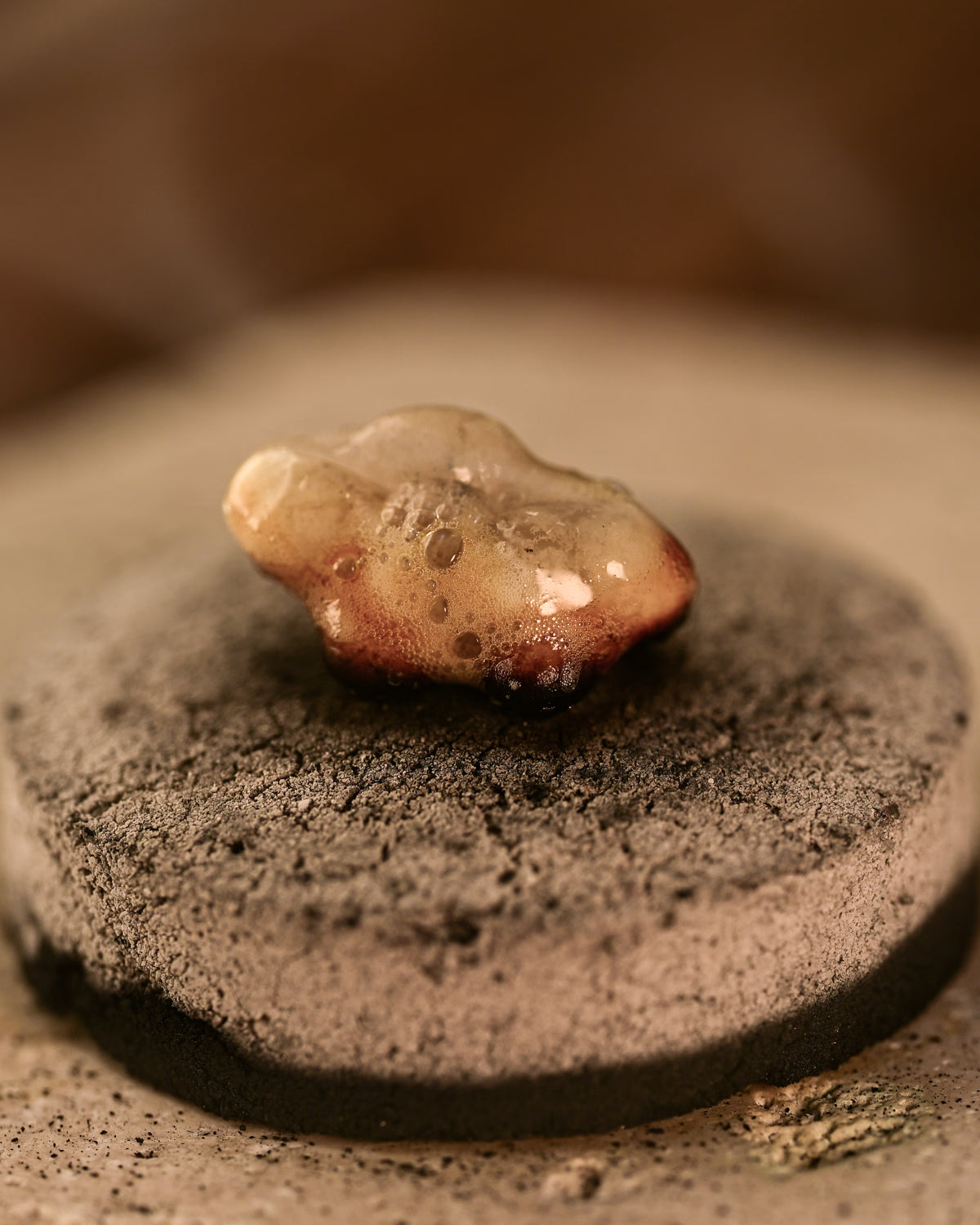 Melting macro shot of frankincense