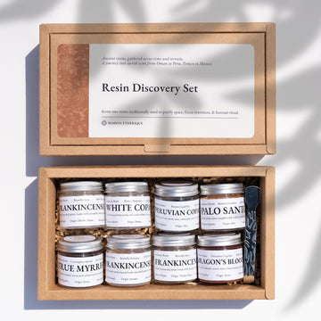 open and closed box of resin discovery set