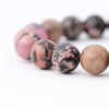 Rhodonite  Crystal bracelet  (Black)
