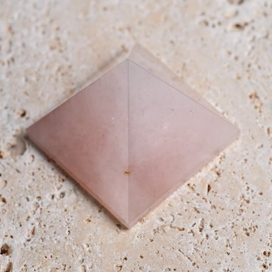 Rose Quartz Crystal Pyramid so from top