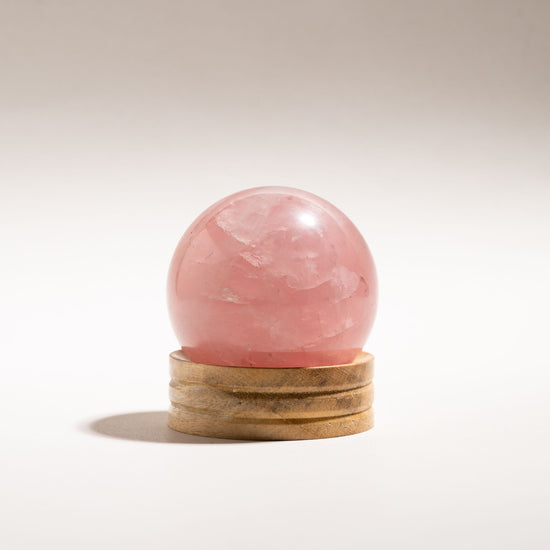 Rose Quartz Sphere in holder 