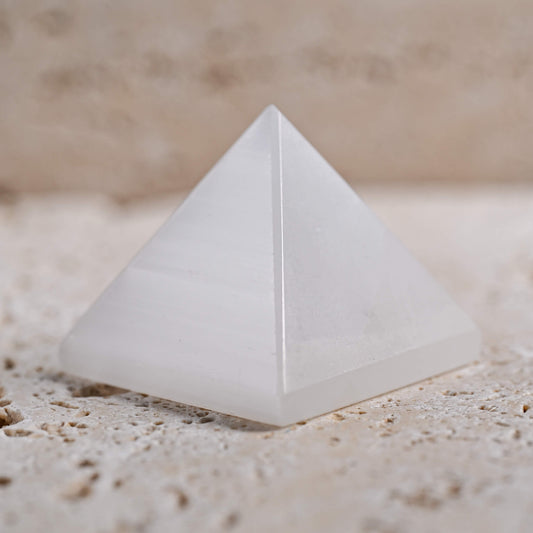 Selenite crystal pyramid