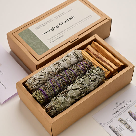 Opened box of Smudging Ritual Kit 