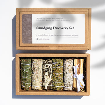 open and closed box of Smudging Discovery set