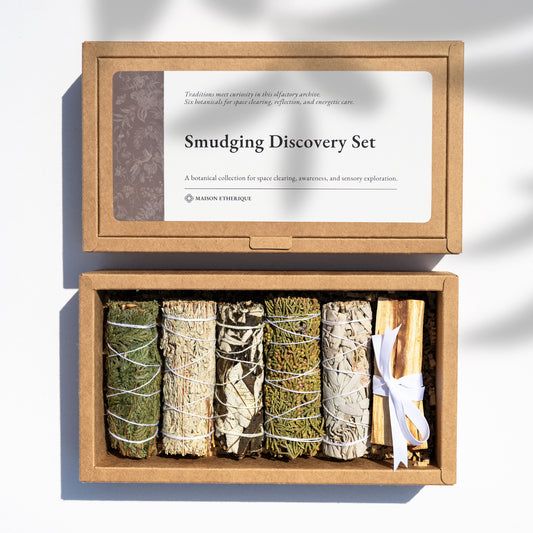 open and closed box of Smudging Discovery set