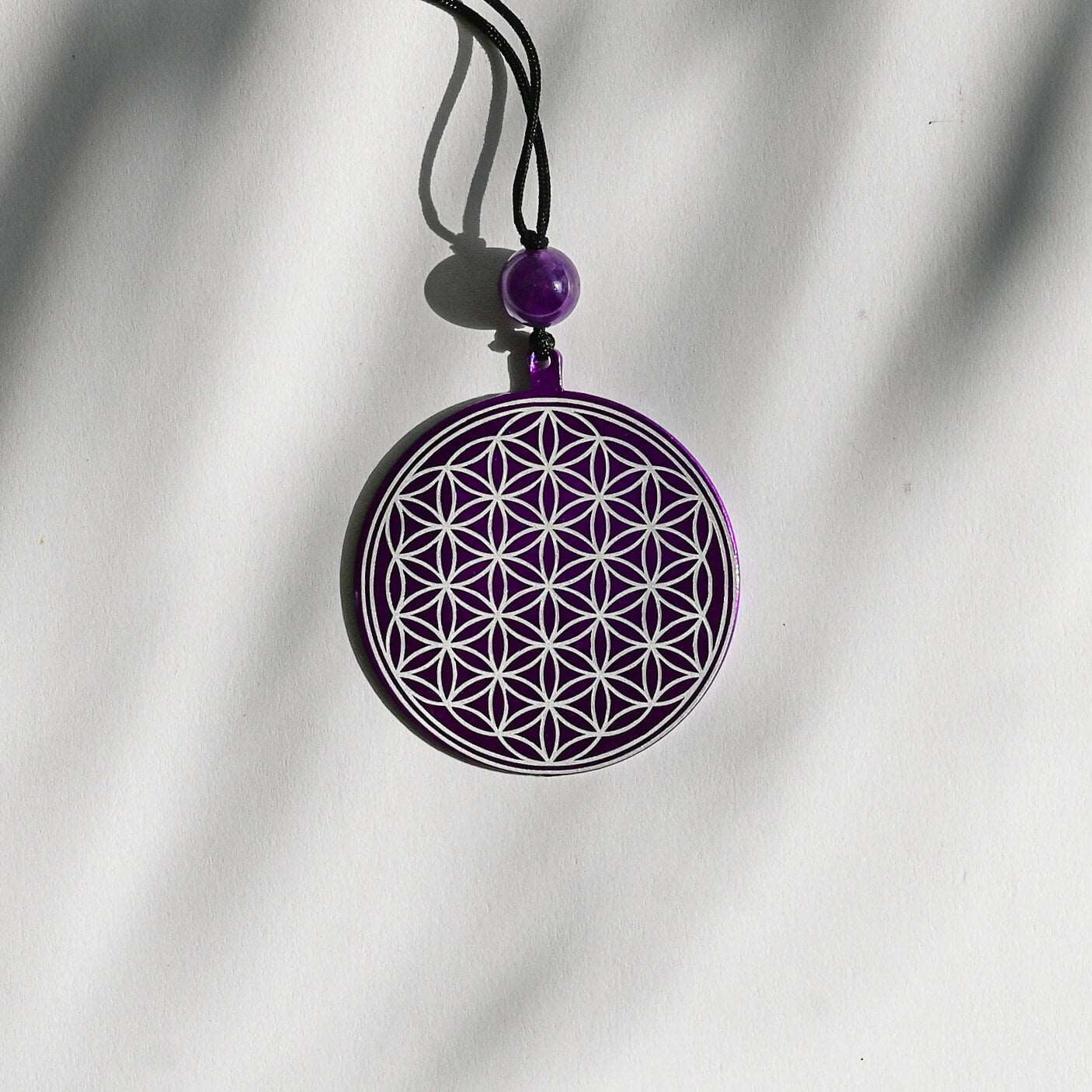 Tesla Purple Plate - Flower of Life Pendant