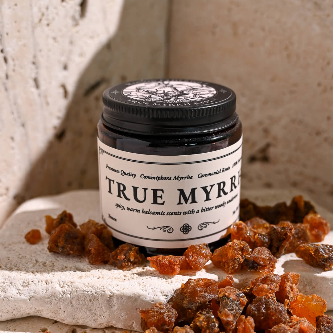 A closed Jar of True Myrrh Resin