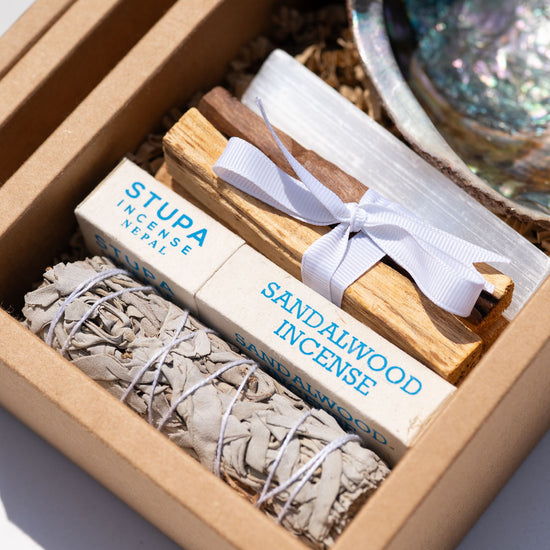 Sandalwood incense, palo santo, white sage, 