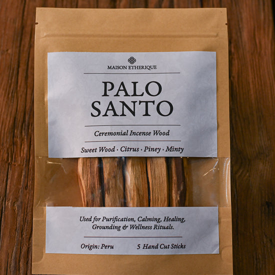 packaging of palo santo