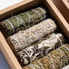 Cedar, blue sage, juniper, yerba sanda
