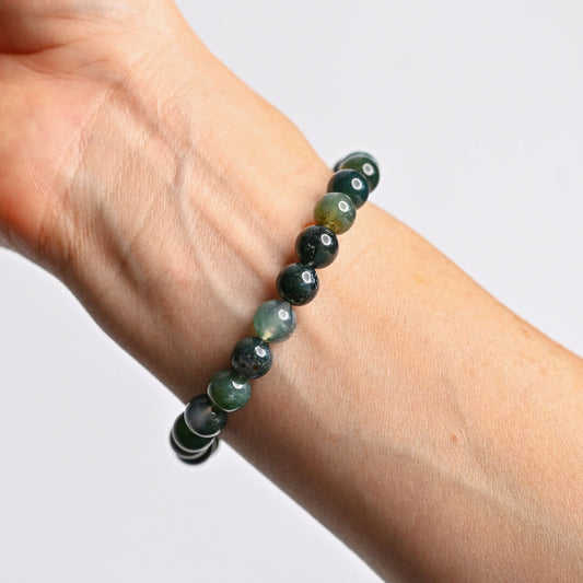 Moss Agate Bracelet on hand