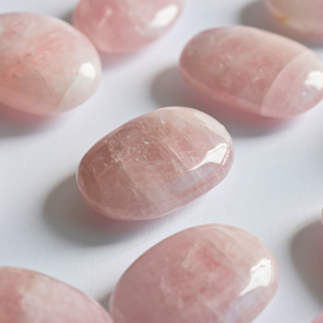 Rose Quartz Palm Stones by Maison Etherique