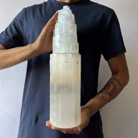 Selenite-Crystal-Tower-40cm-Maison-Etherique-Dubai-4 - Maison Éthérique